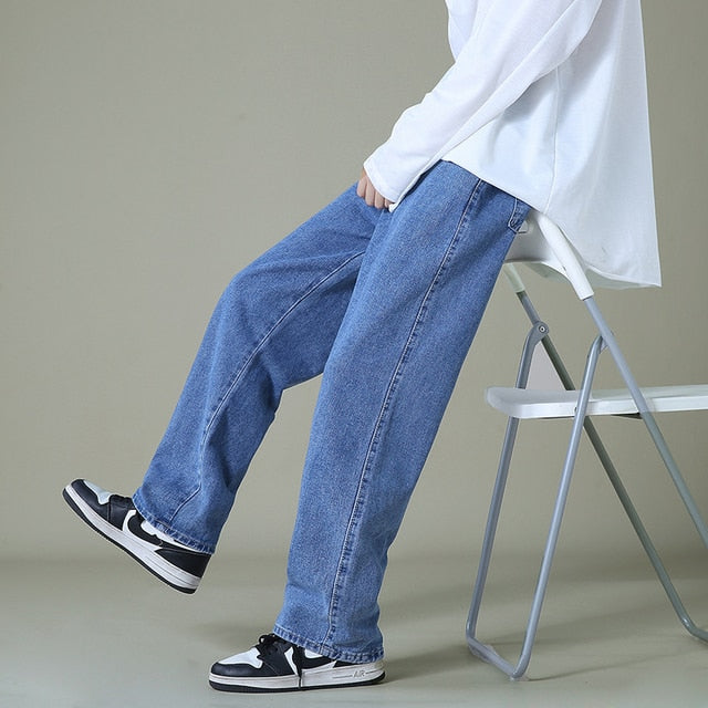 Men's Denim Wide-leg Pants