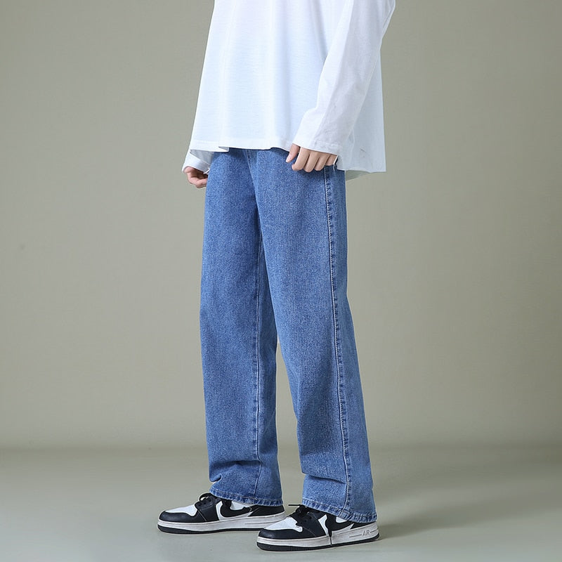 Men's Denim Wide-leg Pants